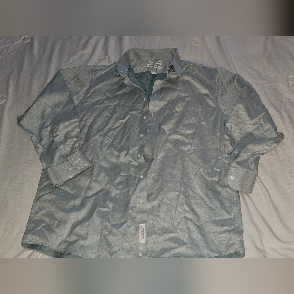 CREMIEUX Advance Generation Classic Fit Shirt Size 17 1/2 33 Pima Green